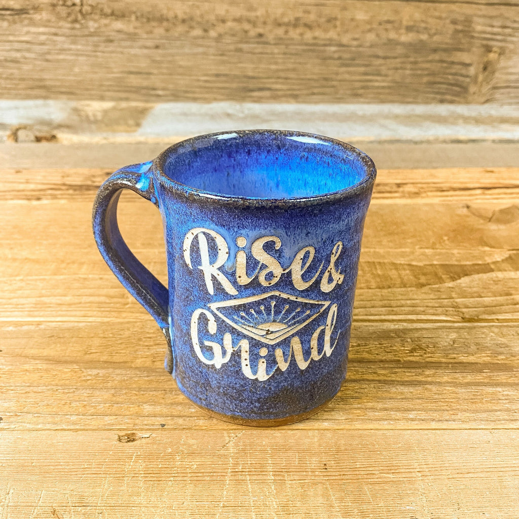 Rise & Grind Mug Johnny Blue ~ Handcrafted