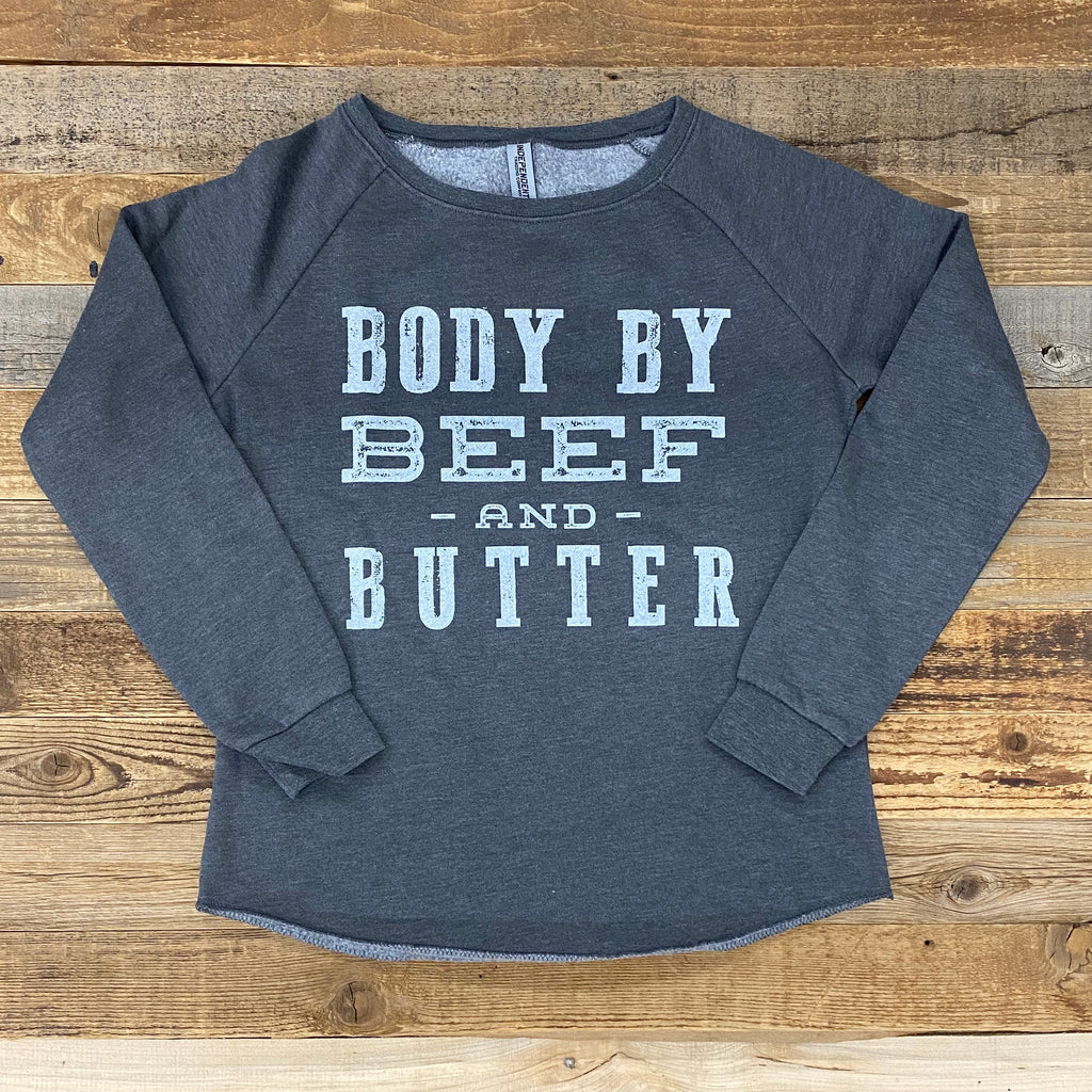 Body By Beef and Butter Raglan Crew - Shadow - This Farm Wife