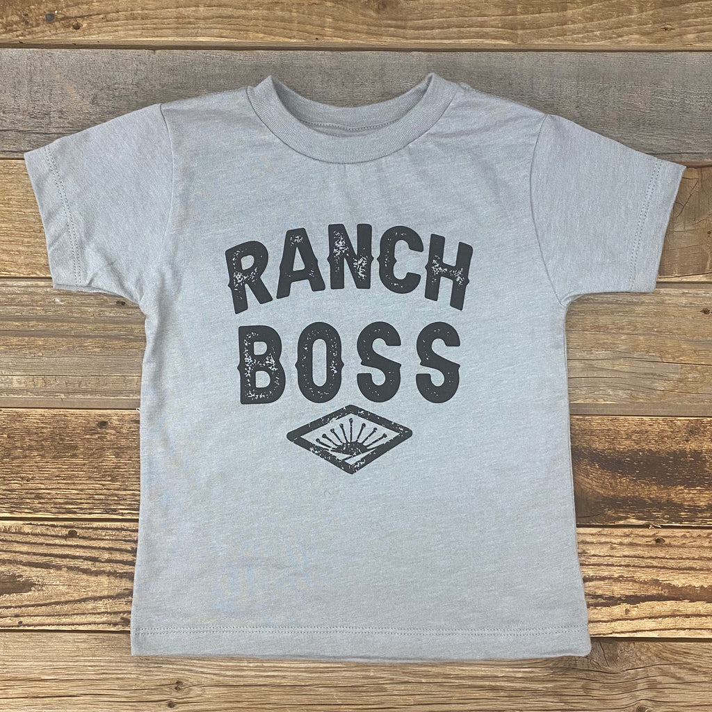 TODDLER Ranch Boss Tee - Heather Stone - This Farm Wife