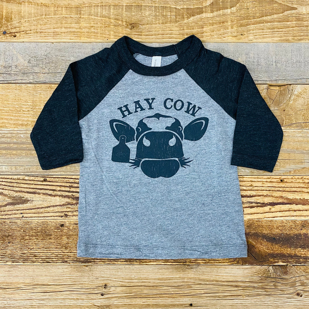 TODDLER Hay Cow Baseball Tee - This Farm Wife
