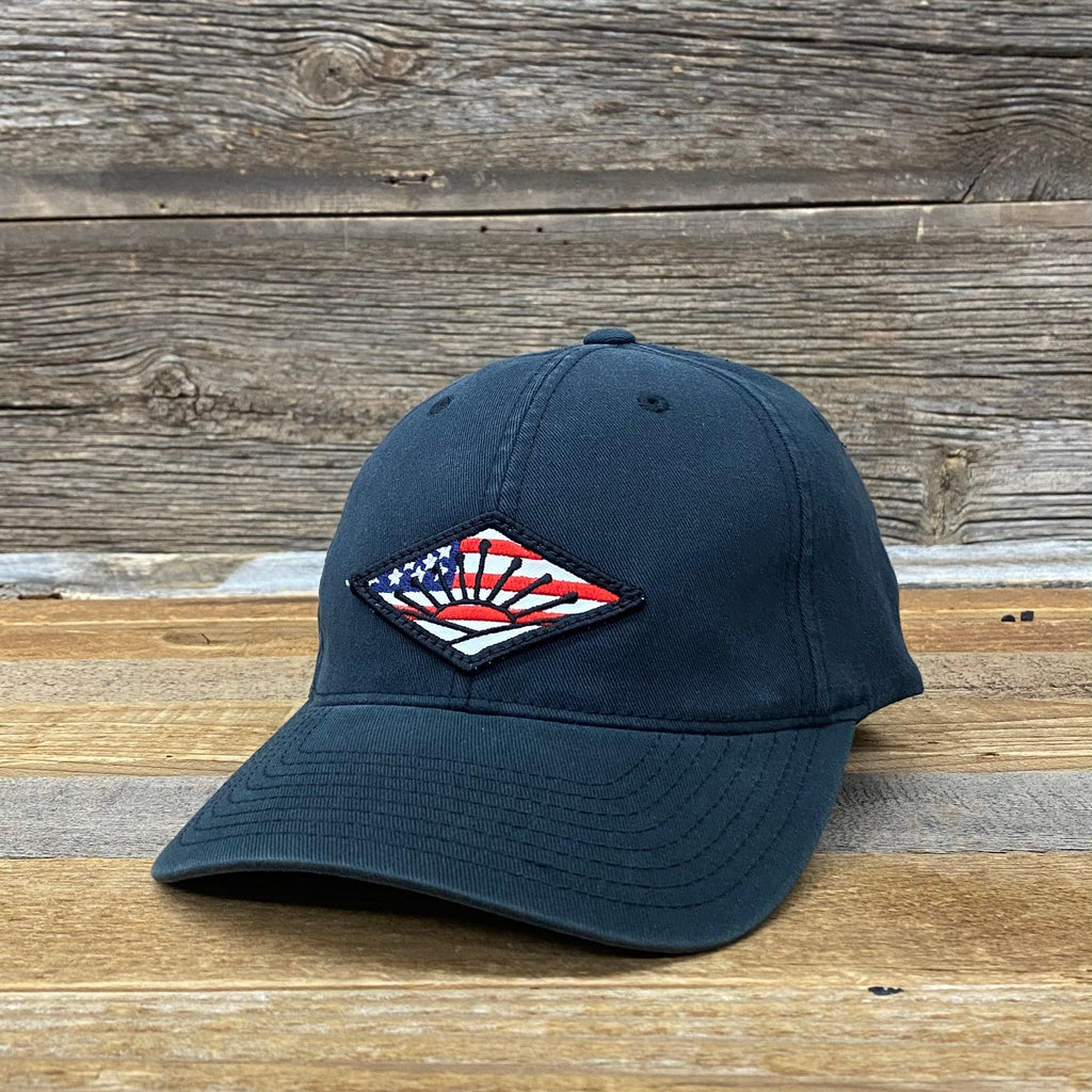 American Sunrise Flag Patch Twill Flex Fit Hat • 2 Colors - This Farm Wife