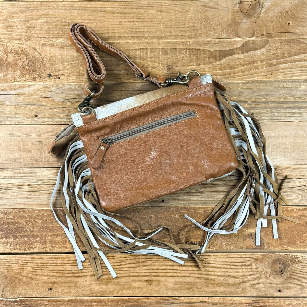 Moltres Leather & Hair-On Tassle Bag