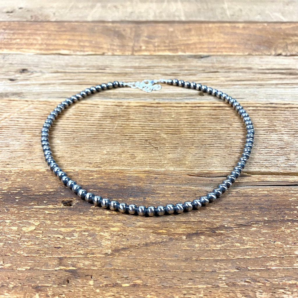 All 6mm Navajo Style Pearl Necklace - 18"