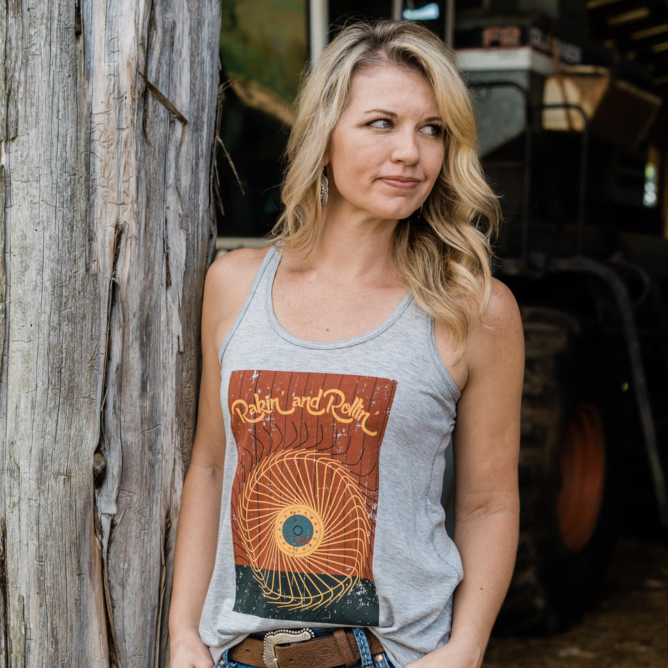 Women's Rakin' and Rollin' Tank - Heather Grey - This Farm Wife