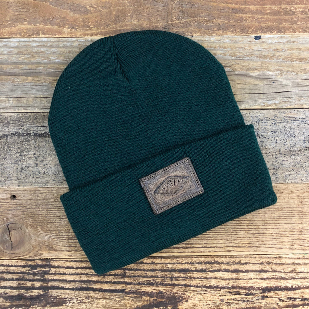 The Sportsman Sunrise Leather Patch Beanie - This Farm Wife