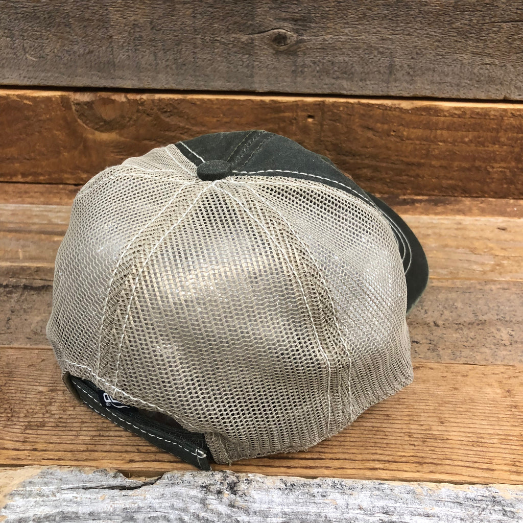Weathered Sunrise Leather Patch Hat - Olive/Khaki - This Farm Wife