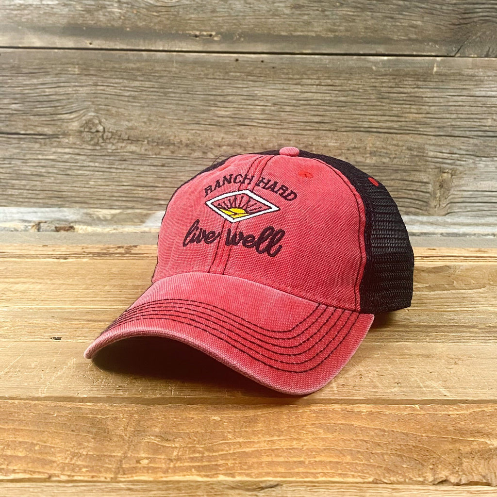Ranch Hard Dashboard Twill Hat - Scarlet/Black