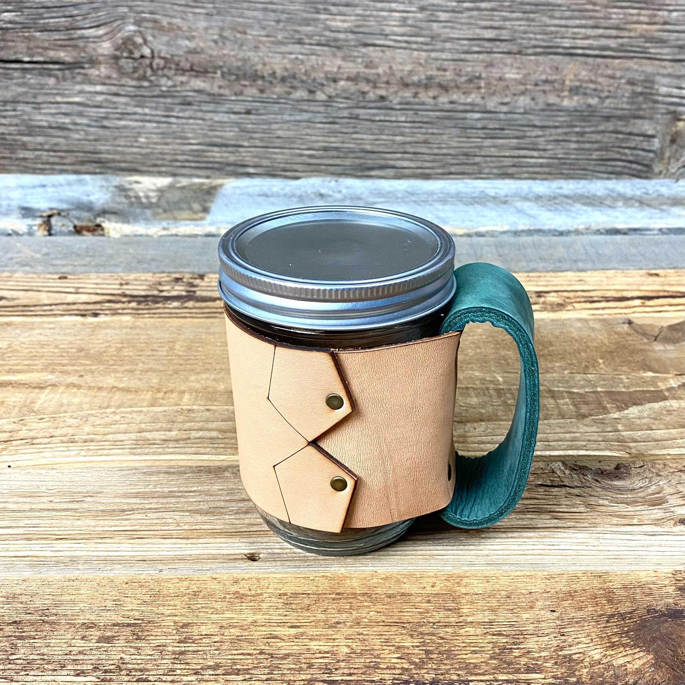 RUST DESIGNS TO GO COFFEE MUG WITH LID AND SILICONE SLEEVE SUNSET & DESSERT