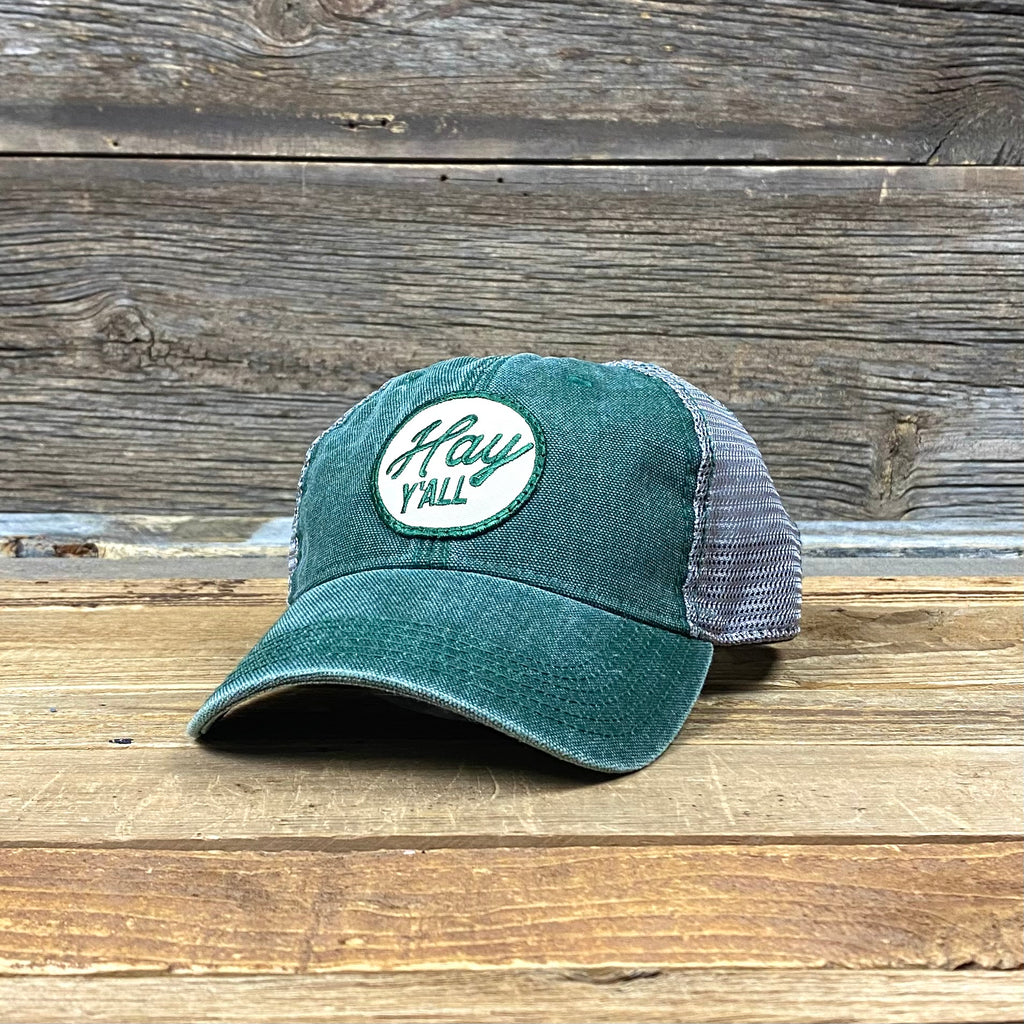 Unstructured Hay Y'all Trucker Hat - Green - This Farm Wife