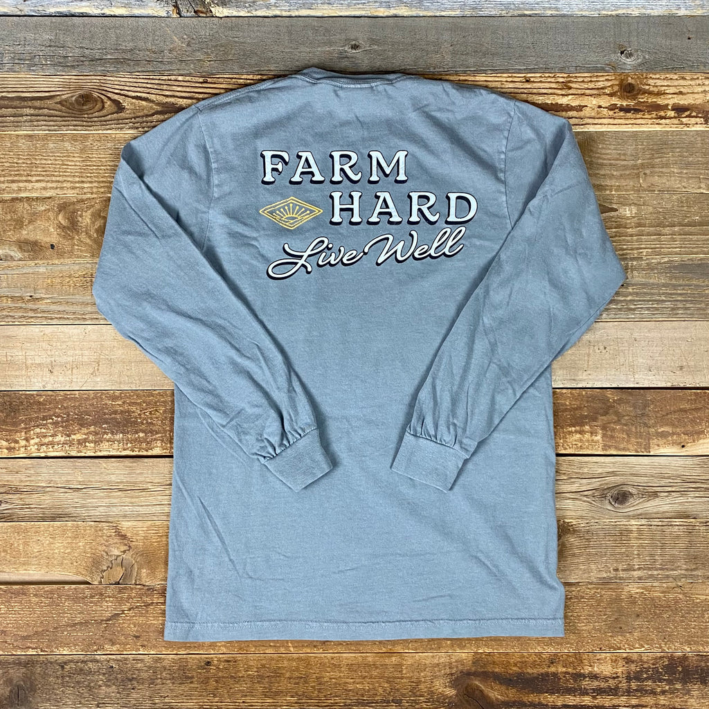 Farm Hard · Live Well · Sunrise Pocket Garment Dyed Long Sleeve