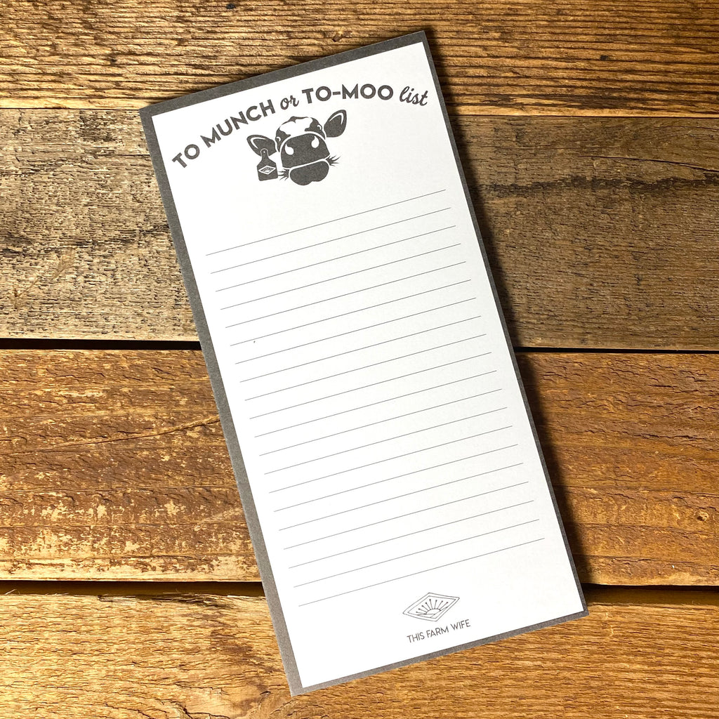 To Munch or Moo-List Notepads - This Farm Wife