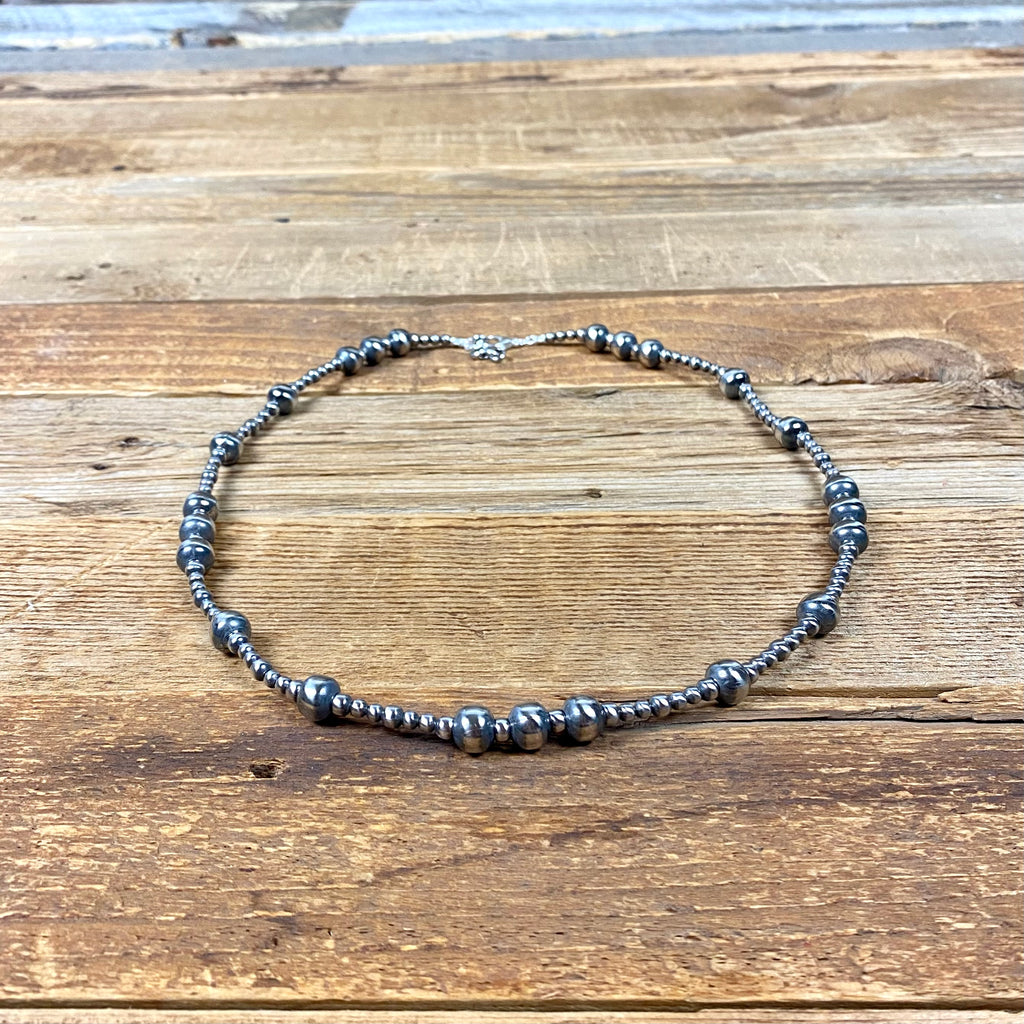 4, 5, and 10mm Navajo Style Pearls Necklace - 24"
