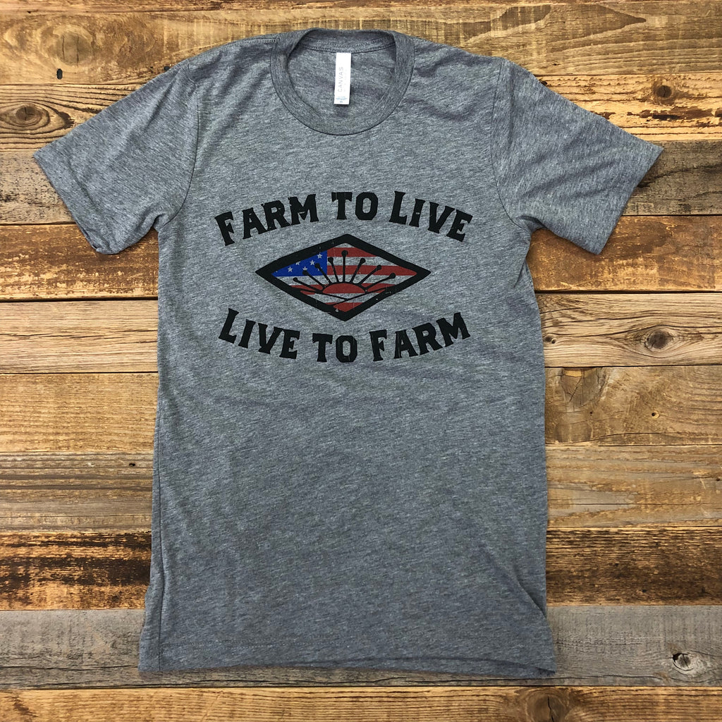 UNISEX Farm to Live, Live to Farm Tee - Heather Grey - This Farm Wife