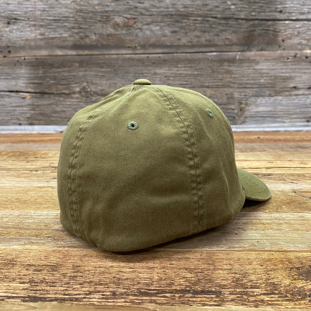 Sunrise Leather Patch Twill Flex-Fit Hat - Loden - This Farm Wife