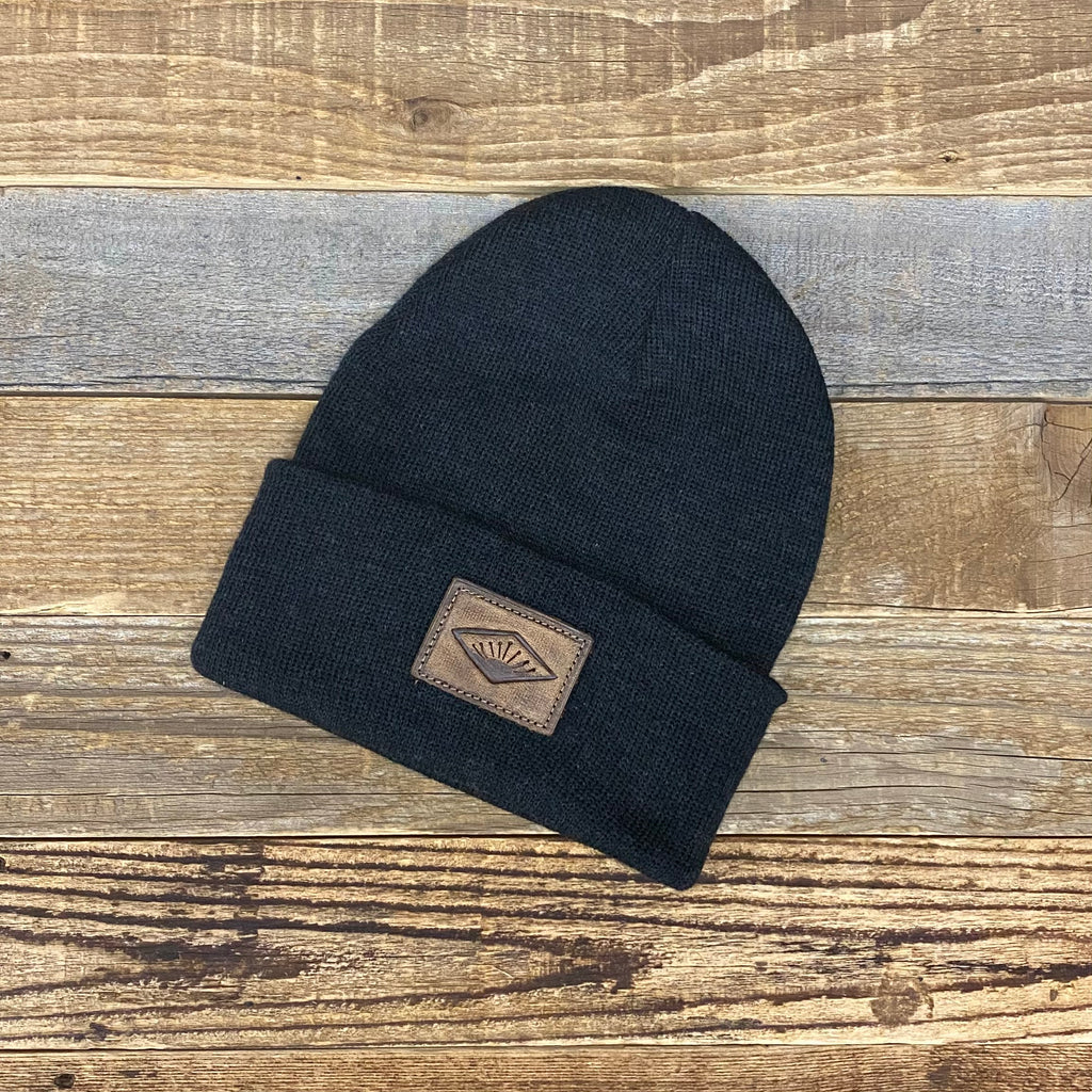 The Sportsman Sunrise Leather Patch Beanie - This Farm Wife